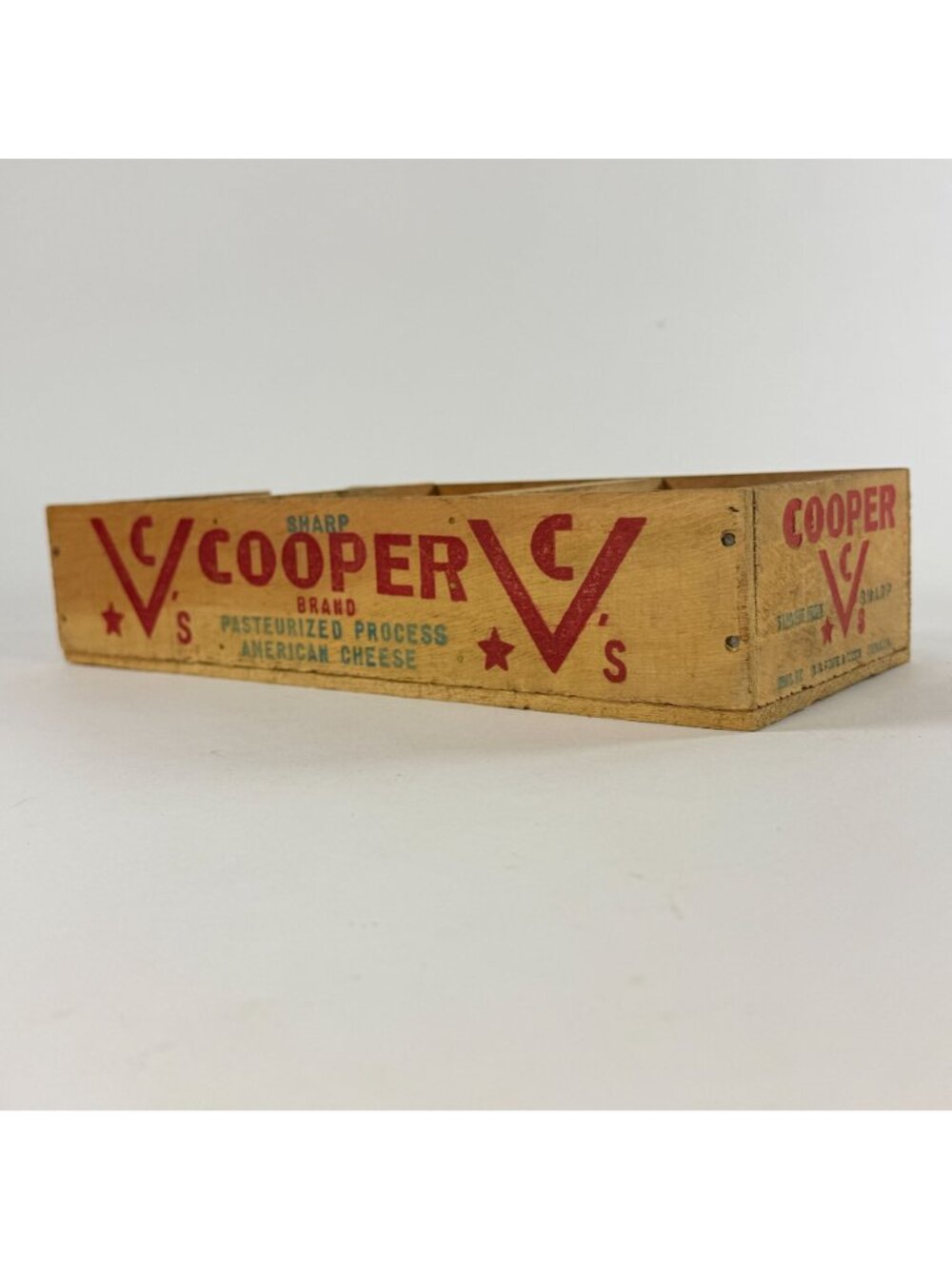 Antique Cooper's Sharp American Cheese Box Wooden Advertising Crate Early 1900s - Picture 7 of 12